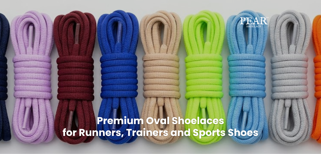 Shop Oval shoelaces colour range for sneakers and sports shoes Oval shoelaces colour range for sneakers and sports shoes - Pear Shoelace