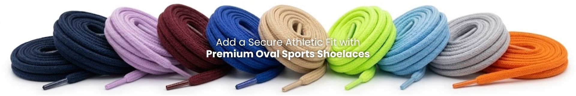 Oval sports shoelaces in multiple colours for runners, trainers and active shoes - Pear Shoelace