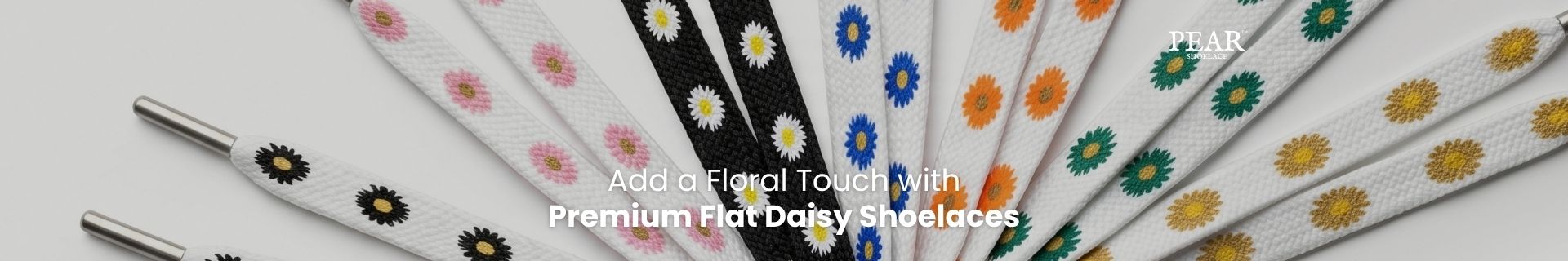 daisy shoelaces with floral pattern for sneakers and casual shoes