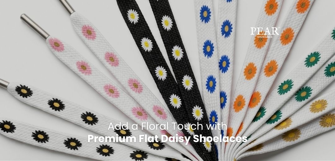 daisy shoelaces with floral pattern for sneakers and casual shoes