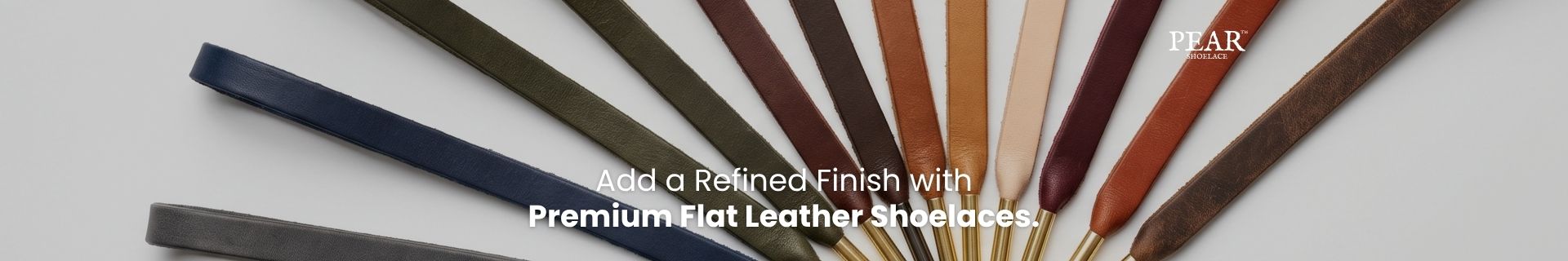 Flat leather shoelaces in multiple colours for boots, sneakers and casual shoes