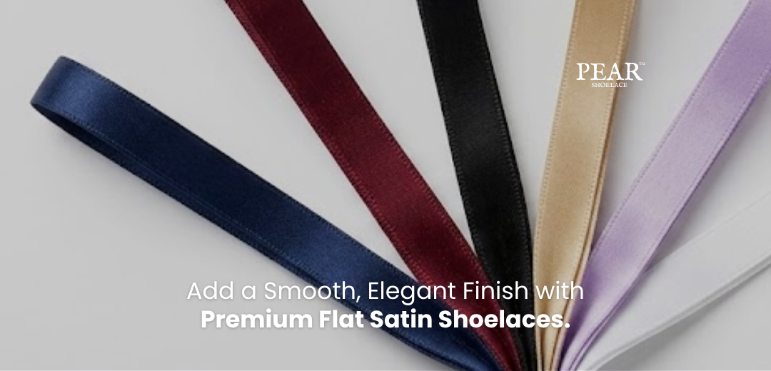 Satin flat shoelaces arranged for sneakers and stylish casual shoes