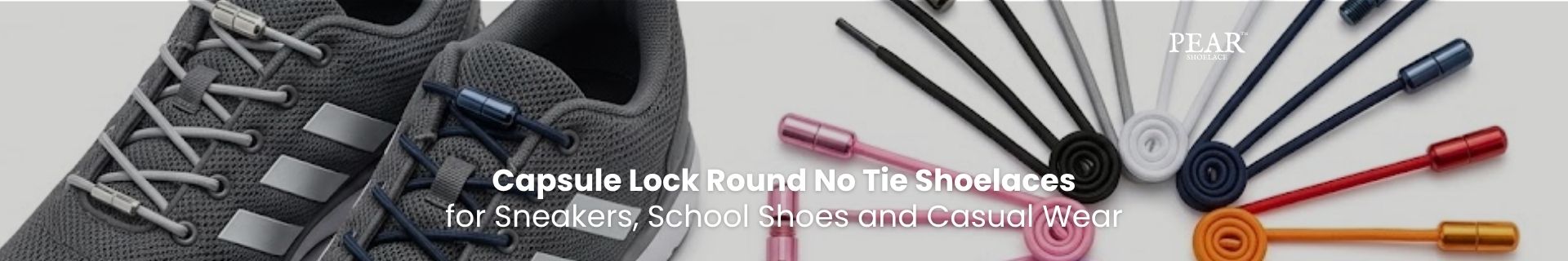 Capsule Lock round no-tie shoelaces on sneakers for easy slip-on wear - Pear Shoelace