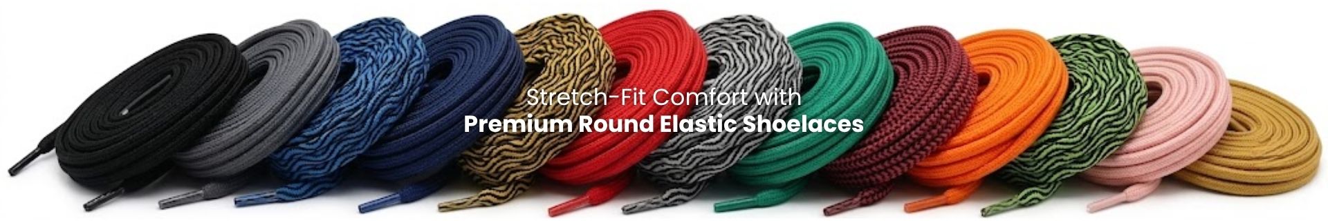Round elastic shoelaces for sneakers, runners and everyday shoes - Pear Shoelace