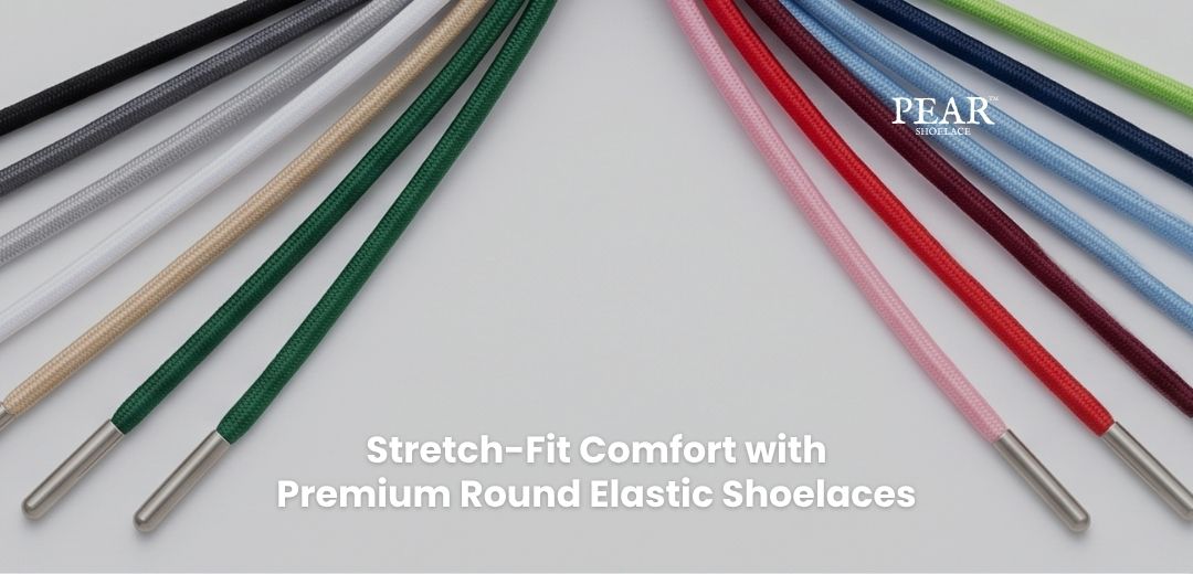 Round elastic shoelaces for sneakers, runners and everyday shoes