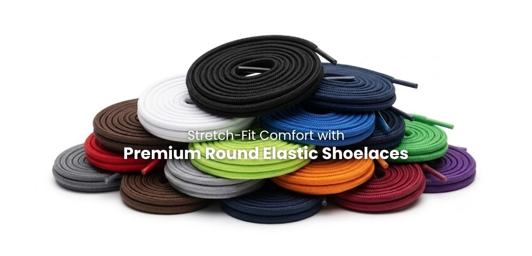 Round elastic shoelaces for sneakers, runners and everyday shoes - Pear Shoelace