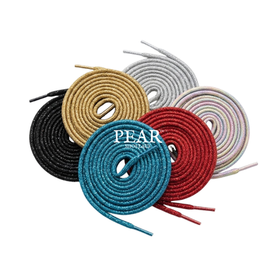 Round glitter shoelaces with extra sparkle and flair — Pear Shoelace