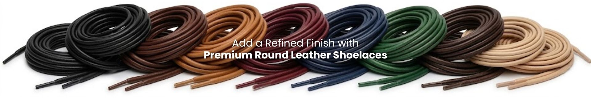 Shop Round leather shoelaces in multiple colours for boots, dress shoes and casual footwear Round leather shoelaces in multiple colours for boots, dress shoes and casual footwear - Pear Shoelace