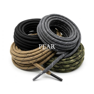 Round paracord shoelaces for boots and outdoor use — Pear Shoelace