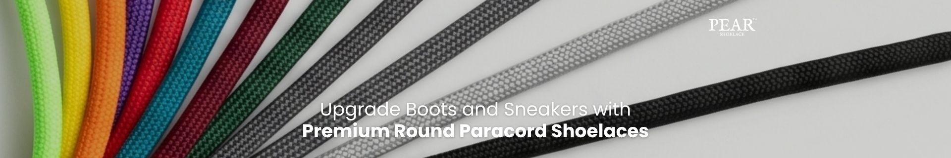 Round paracord shoelaces in multiple colours for boots, sneakers and outdoor shoes