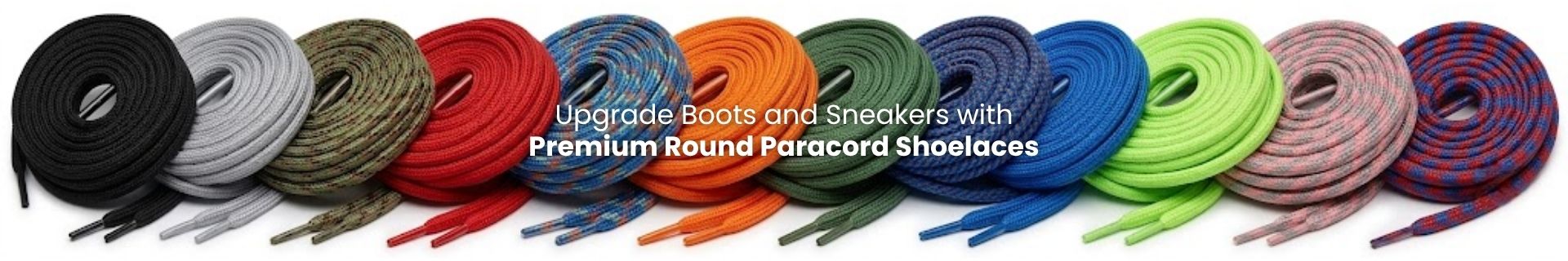 Round paracord shoelaces in multiple colours for boots, sneakers and outdoor shoes - Pear Shoelace