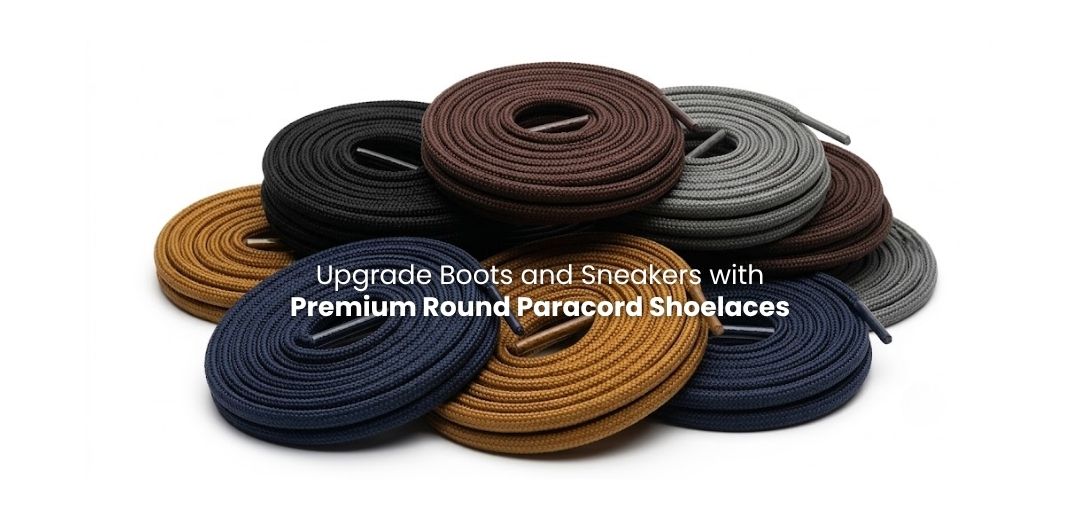 Round paracord shoelaces in multiple colours for boots, sneakers and outdoor shoes - Pear Shoelace