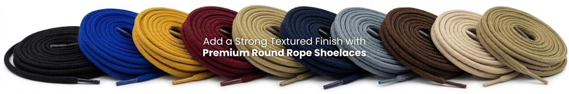 Shop Round rope shoelaces with textured woven finish and finished aglets Round rope shoelaces with textured woven finish and finished aglets - Pear Sholeace