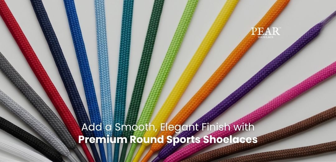 Round sports shoelaces in multiple colours for runners and trainers
