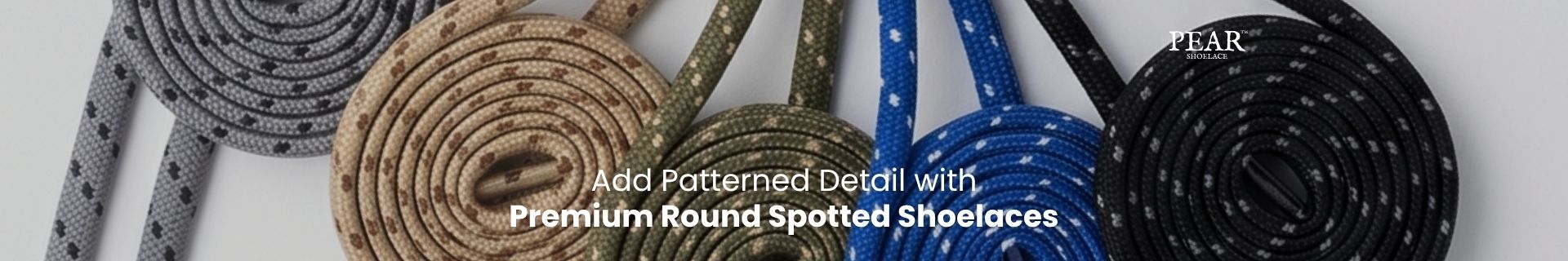 Round spotted shoelaces in multiple colours for sneakers and casual shoes
