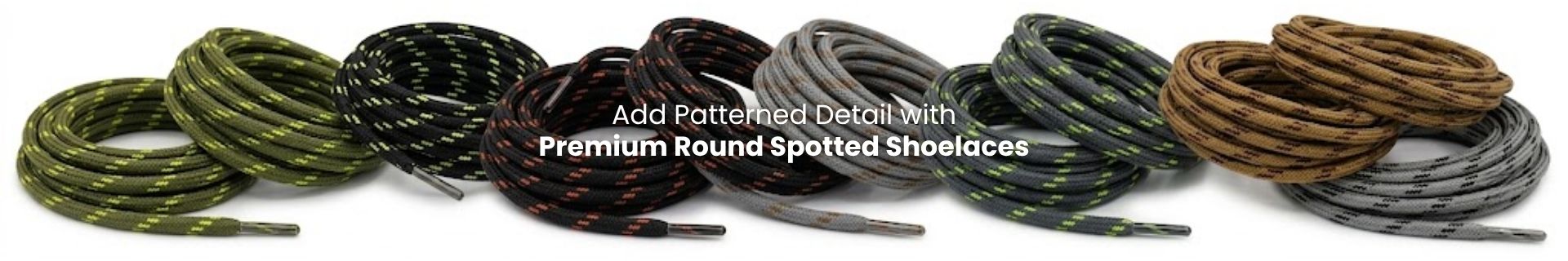 Round spotted shoelaces in multiple colours for sneakers and casual shoes - Pear Shoelace
