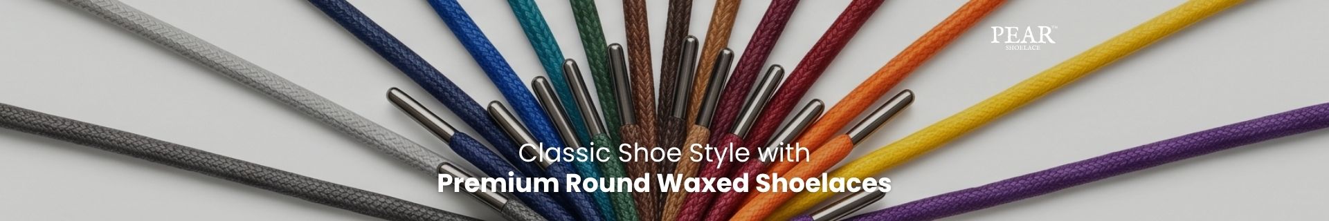 Round waxed shoelaces for dress shoes, boots and sneakers