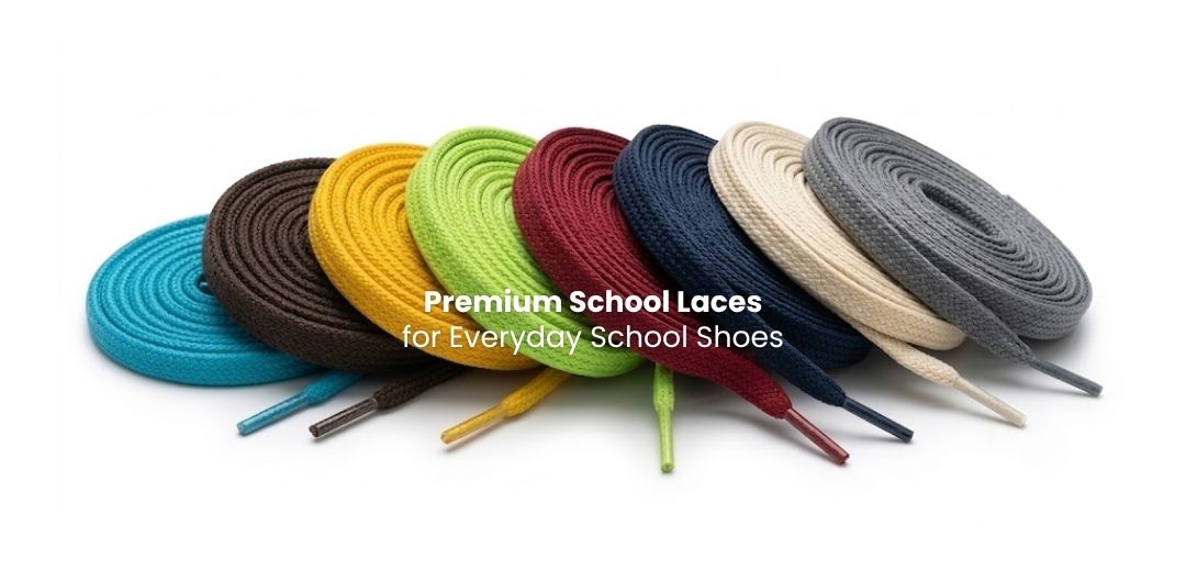 School laces in classic colours for leather school shoes and everyday uniforms - Pear Shoelace