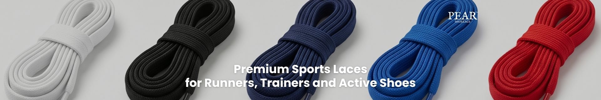 Sports laces for runners, trainers and active shoes in multiple colours and styles - Pear Shoelace