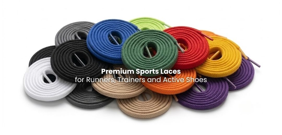 Sports laces for runners, trainers and active shoes in multiple colours and styles - Pear Shoelace