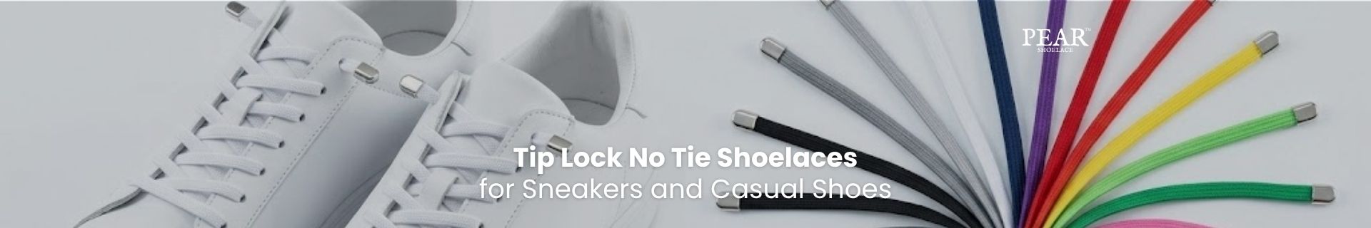 Tip Lock no tie shoelaces for sneakers and casual shoes with an easy secure fit - Pear Shoelace