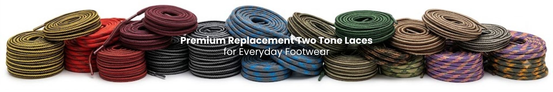 Two tone shoelaces in mixed colours for sneakers and casual shoes - Pear Shoelace