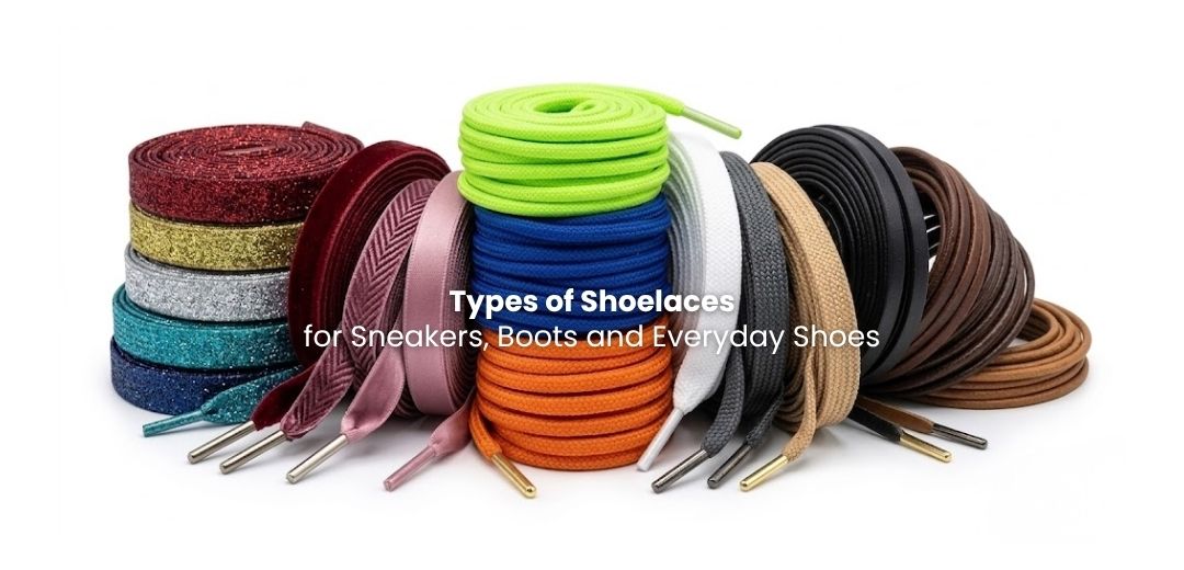 Shop different types of shoelaces Types of shoelaces including flat, round, oval and specialty laces for sneakers and casual shoes.