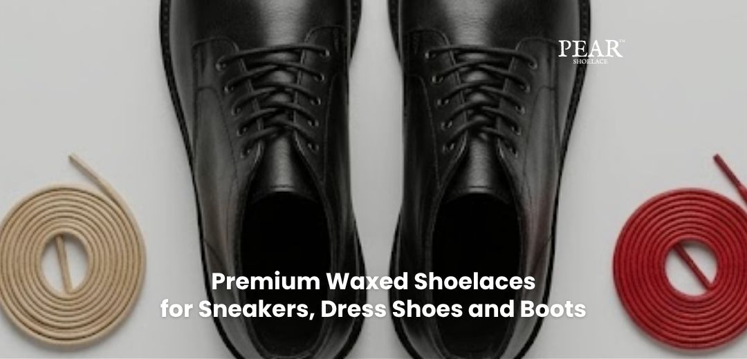 Waxed shoelaces with a smooth structured finish for sneakers, dress shoes and leather boots - Pear Shoelace