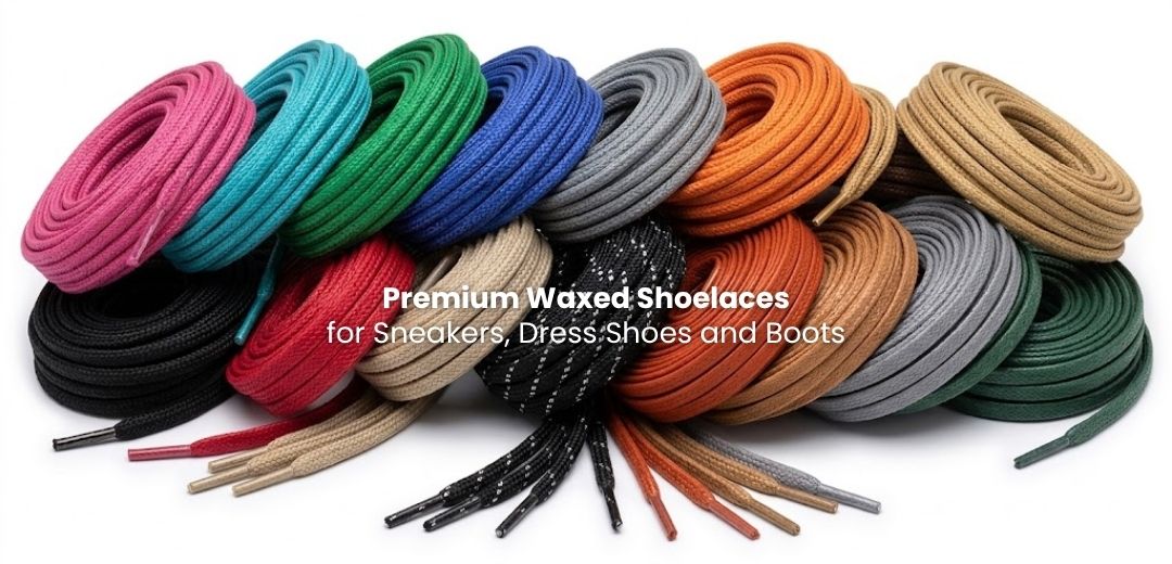 Waxed shoelaces with a smooth structured finish for sneakers, dress shoes and leather boots - Pear Shoelace